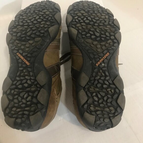 Skechers Men's Memory Foam Leather Sneakers Size 11 Brown Lace Up - Picture 3 of 4